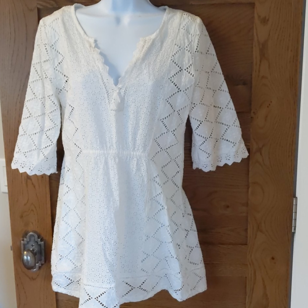 Anthropologie Eloise Eyelet Lace Tunic